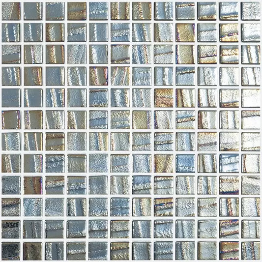 Modern 1X1 Squares Aqua Ocean Glass Glossy Mosaic Tile