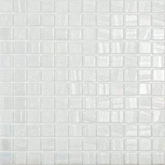 Modern 1X1 Squares Aqua White Glass Glossy Mosaic Tile