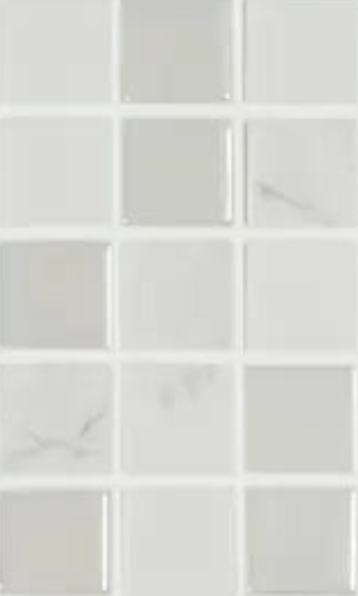 Modern 1X1 COLD Gray White Glossy and Matte Glass Mix Mosaic Tile