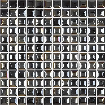 MODERN 1X1 EDNA BLACK GLOSSY GLASS - MOSAIC TILE - B2C TILE OUTLET