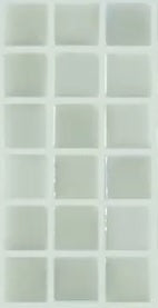 Modern 1X1 Squares FOTOLUMI3 Fireglass#3 Pearl White Glows Turquoise Glossy Glass - 409 Mosaic Tile