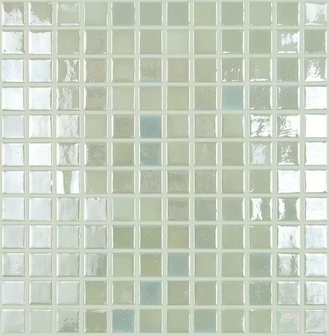 Modern 1X1 Squares FOTOLUMI4 Fireglass#4 Pearl Blue Glows Glossy Glass - 412 Mosaic Tile