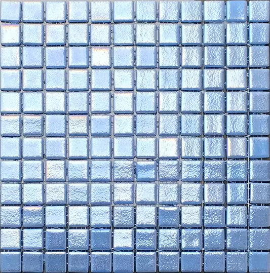 Modern 1X1 Squares FOTO#1-106 ANTI Fireglass#1 Darker Blue Anti-slip Glass - 106 Mosaic Tile
