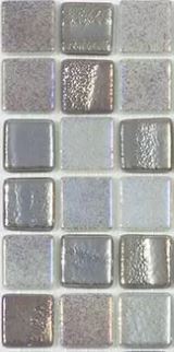 Modern 1X1 Squares FUSION GREY Aqua Grey Glossy Glass - Mosaic Tile