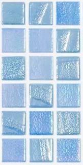 Modern 1X1 Squares FUSION LIGHT BL Aqua Light Blue Glossy Glass - Mosaic Tile