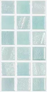 Modern 1X1 Squares Fusion Light Green Aqua Light Green Glossy Glass - Mosaic Tile