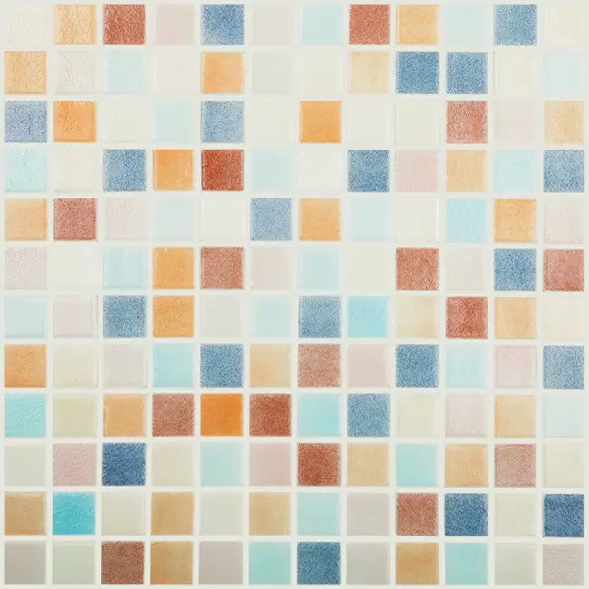 Modern 1X1 PASTEL MIX Glossy Glass - Mosaic Tile