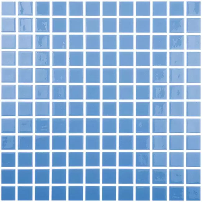 Modern 1X1 Squares 093106M Celestial Blue Glossy Glass - 106 Mosaic Tile