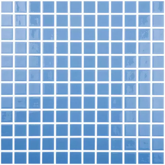 Modern 1X1 Squares 093106M Celestial Blue Glossy Glass - 106 Mosaic Tile