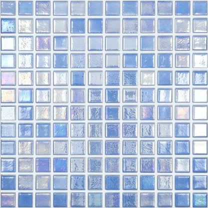 Modern 1X1 093552M Shell Azure - 552 Glossy Glass Mosaic Tile