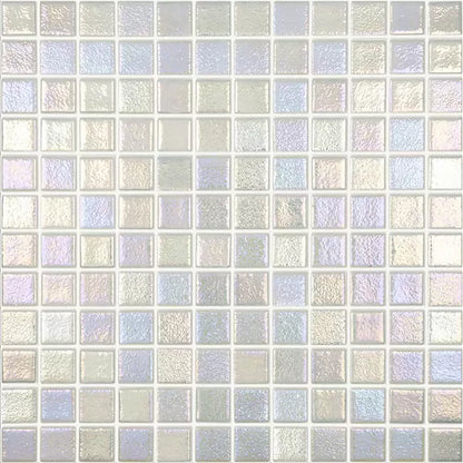 Modern 1X1 093557M Shell Steel - 557 Glossy Glass Mosaic Tile