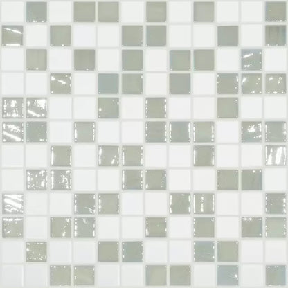 Modern 1X1 WHITE DIAMOND Glossy Glass - Mosaic Tile