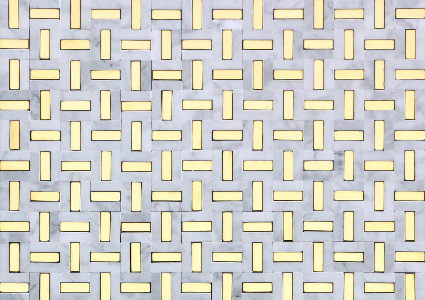 Modern Gray Yellow Gold Groutless Linear Marble Mosaic Tile B2C-LINKWHGO1217MPAV2 - B2C TILE OUTLET