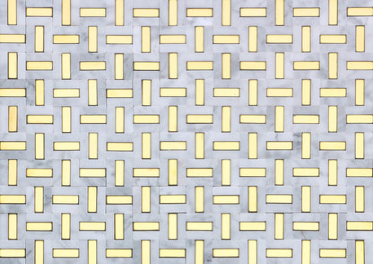 Modern Gray Yellow Gold Groutless Linear Marble Mosaic Tile B2C-LINKWHGO1217MPAV2 - B2C TILE OUTLET