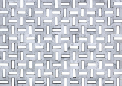 Modern Gray Silver White Groutless Linear Marble Mosaic Tile B2C-LINKWHSI1217MPAV2