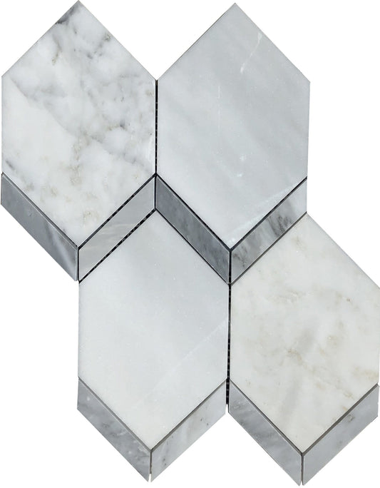 Modern White Gray forward chevron Marble Mosaic Tile B2C-INTRMA1115MPK