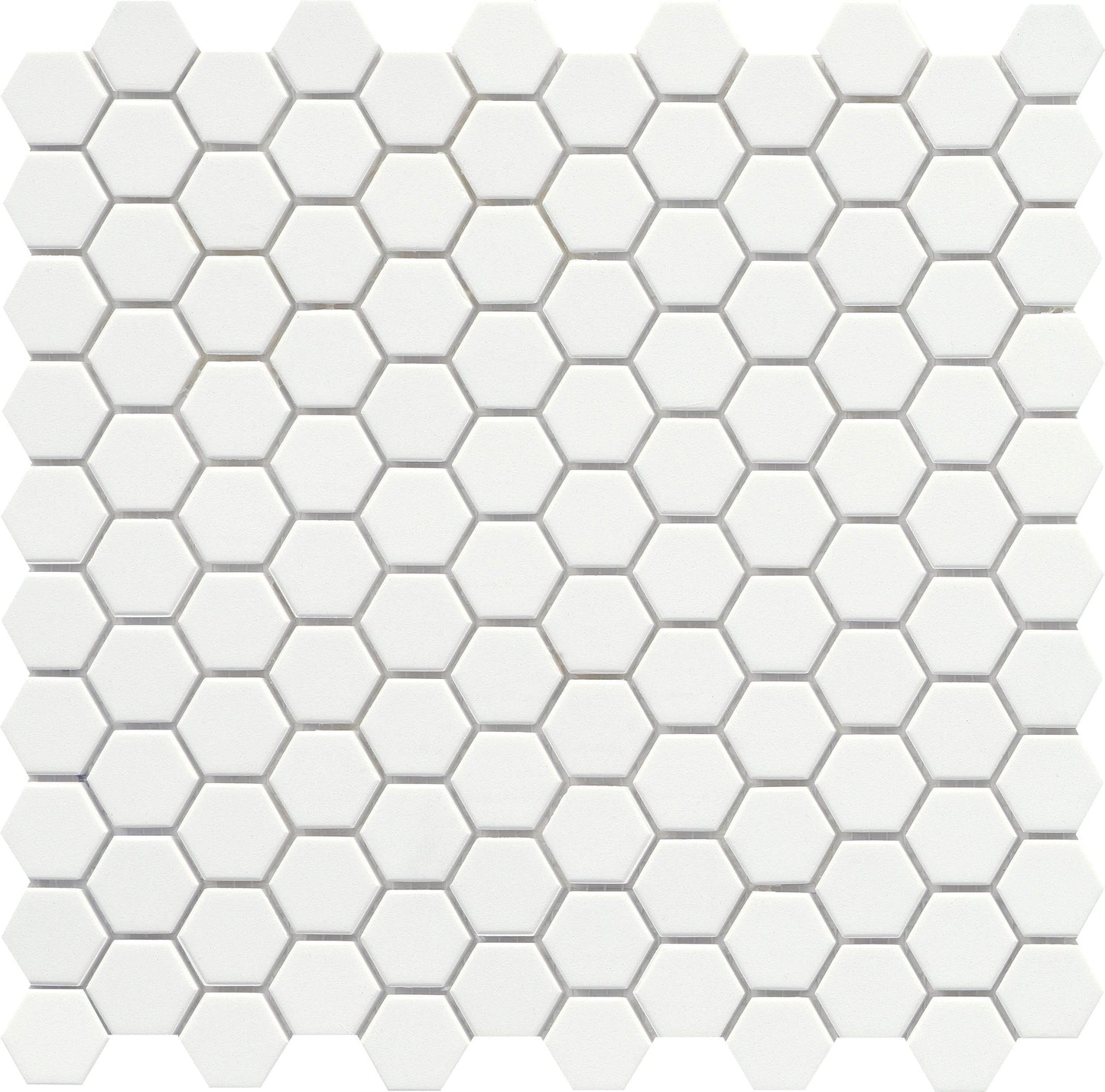 Modern White 1X1 Hexagon Porcelain Matte Mosaic Tile B2C-SOURPWH1111MH1