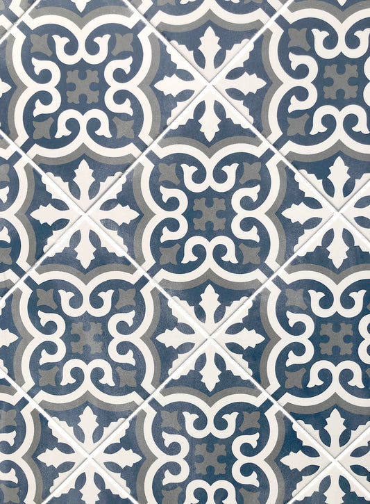 Modern 9X9 Blue Beige Gray Design Porcelain Mosaic Tile B2C-DESIOU0909
