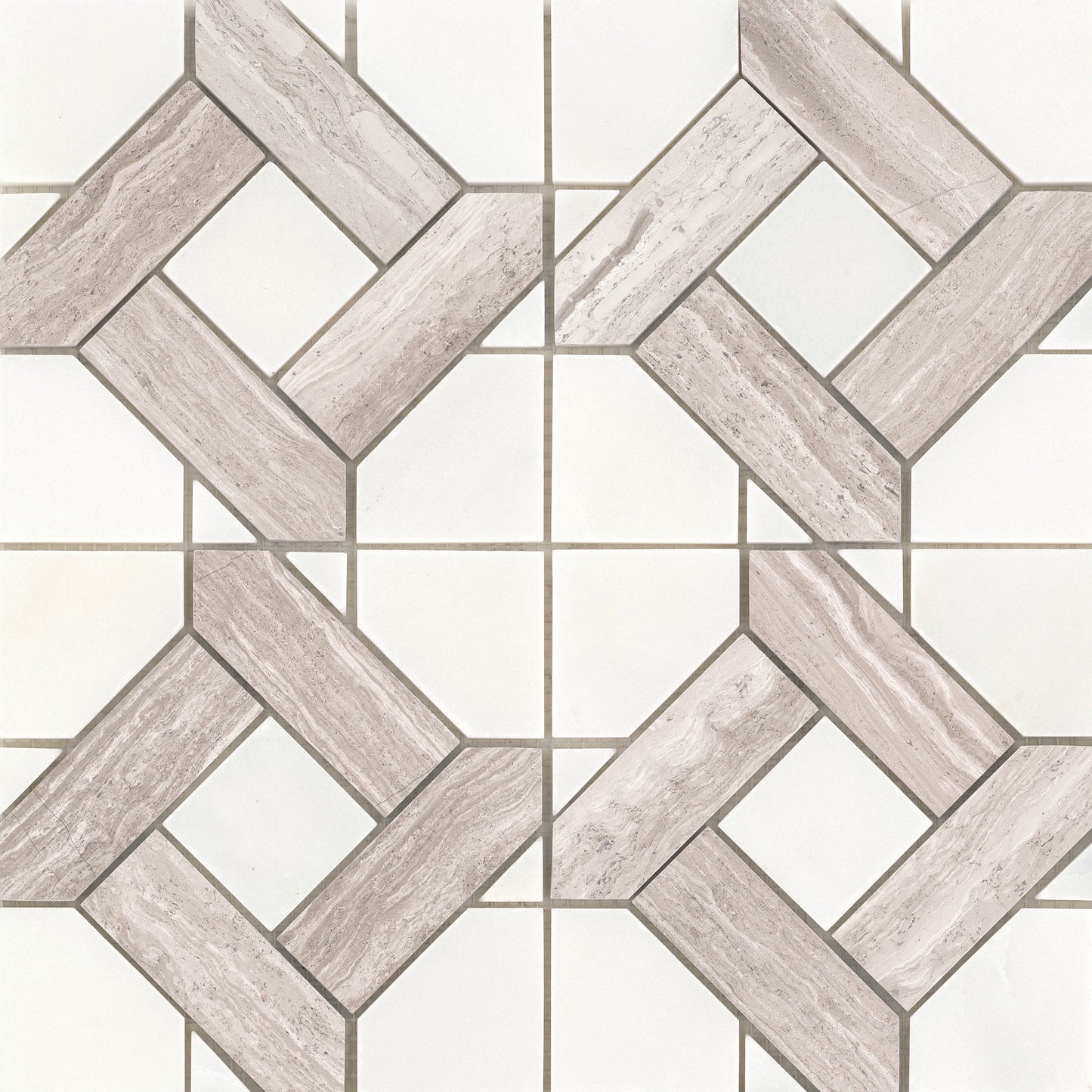 Modern 12X12 Cream Cross Pattern Polished Marble Mosaic Tile B2C-ALLUCR1212MMA - B2C TILE OUTLET