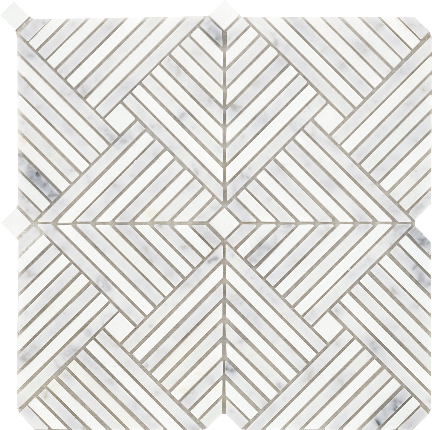 Modern 12X12 Silver Cross Pattern Polished Marble Mosaic Tile B2C-ALLUSI1212MPL - B2C TILE OUTLET