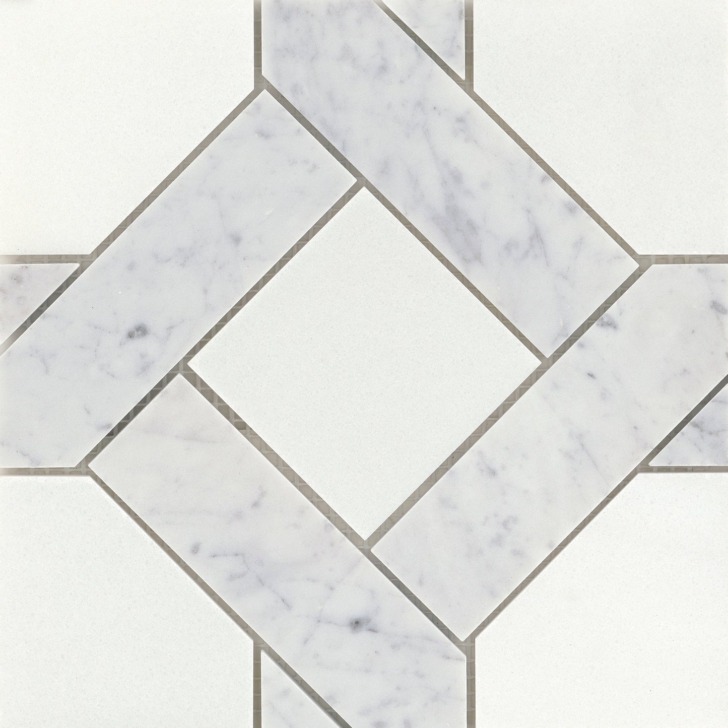 Modern 9X9 Silver Cross Pattern Polished Marble Mosaic Tile B2C-ALLUSI0909MMA