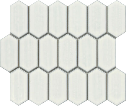 Modern 2X3 Ivory Hexagon Glossy Porcelain Mosaic Tile B2C-OMNIIV1012MPKP