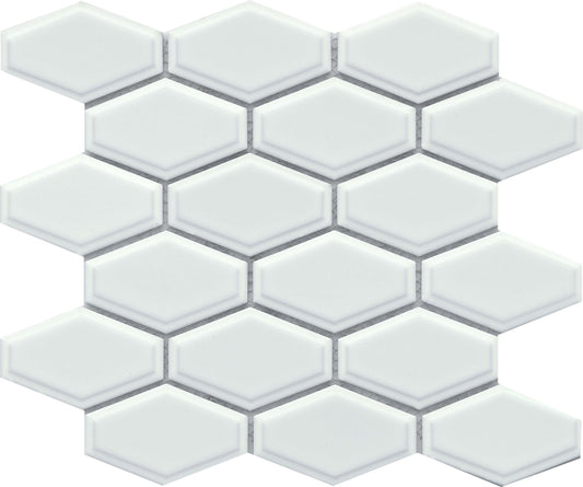 Classic 4" White Subway Hexagon Glossy Porcelain Mosaic Tile B2C-REWAWH1011MHW