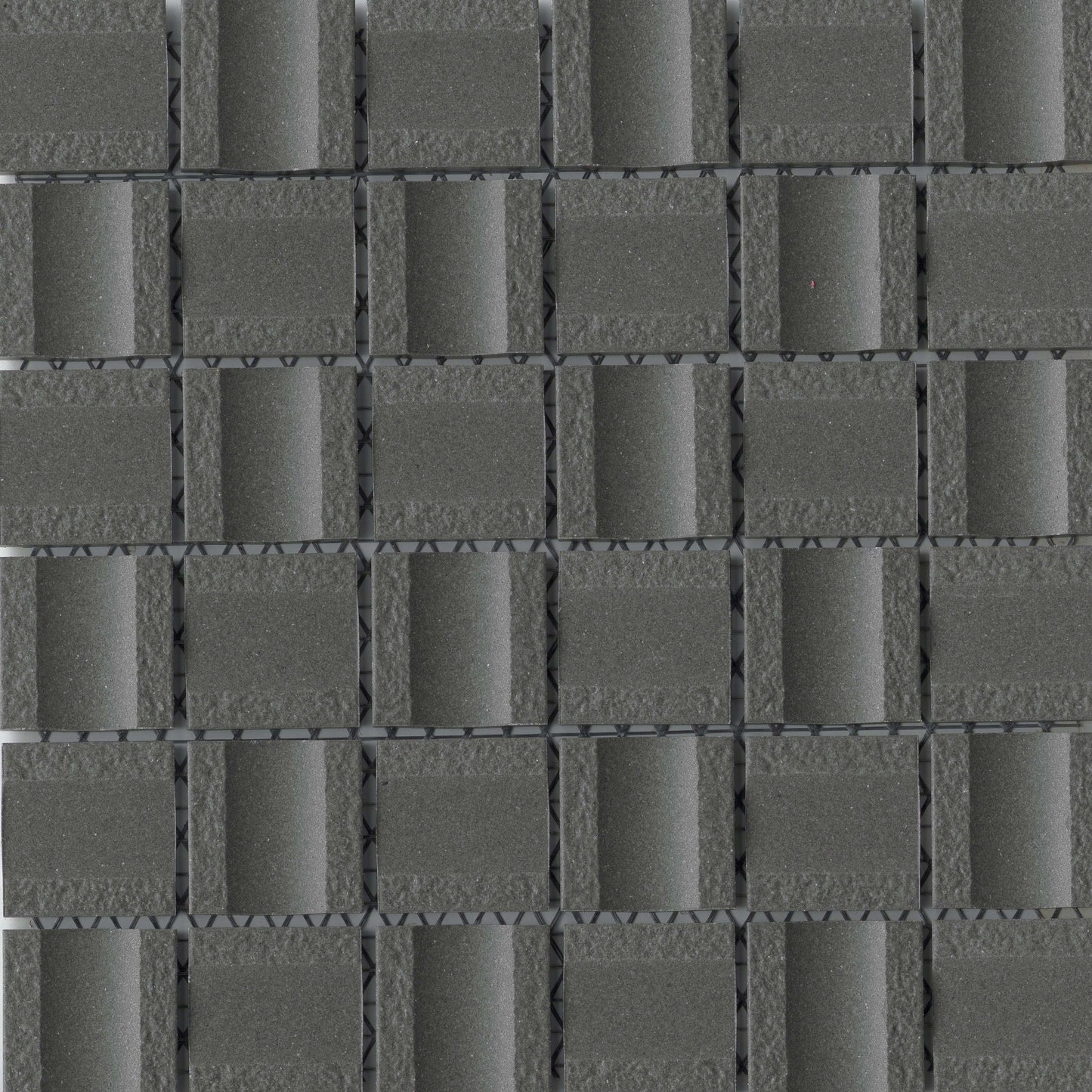 Modern 2X2 Black Stacked Squares Matte Porcelain Mosaic Tile B2C-MODABK1212MO2M