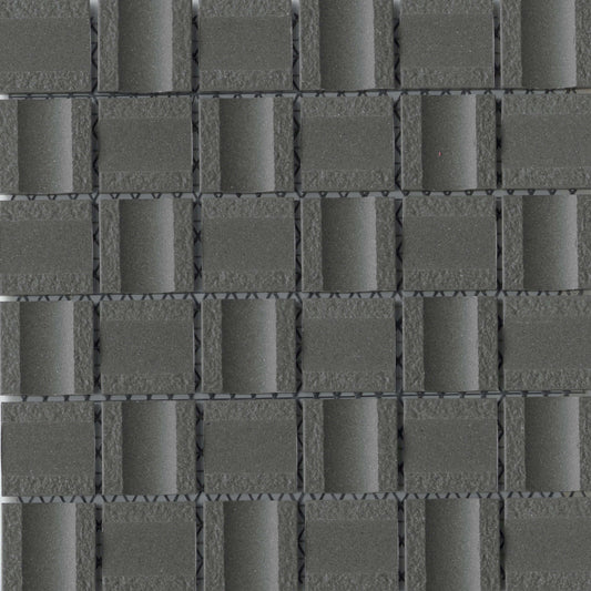 Modern 2X2 Black Stacked Squares Matte Porcelain Mosaic Tile B2C-MODABK1212MO2M