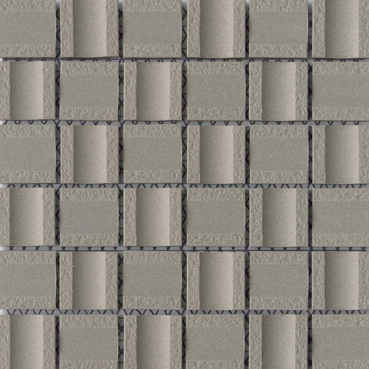Modern 2X2 Silver Stacked Squares Matte Porcelain Mosaic Tile B2C-MODASI1212MO2M