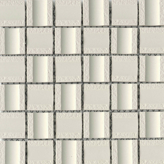 Modern 2X2 White Stacked Squares Matte Porcelain Mosaic Tile B2C-MODAWH1212MO2M
