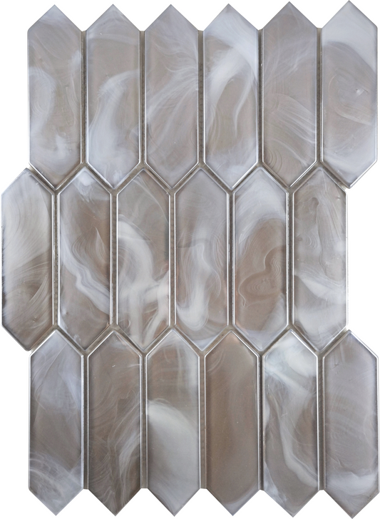 Modern 1.5X4.5 Tan Picket Satin Glass Mosaic Tile B2C-SPLATN1014MPK