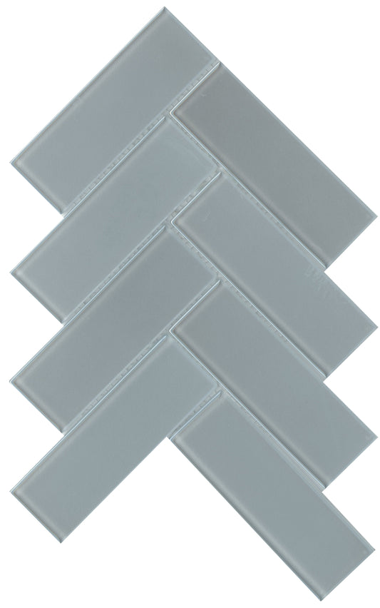 Modern 2X4 Dark Gray Herringbone Iridescent Glass Mosaic Tile B2C-IRISPR1011MO